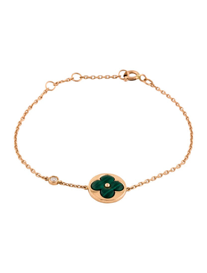 [⭐Maelin]SUN MALACHITE 1 DIAMOND PINK GOLD BRACELET