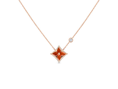 [⭐Maelin]STAR NECKLACE PINK GOLD 1 DIAMOND