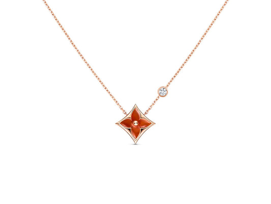[⭐Maelin]STAR NECKLACE PINK GOLD 1 DIAMOND