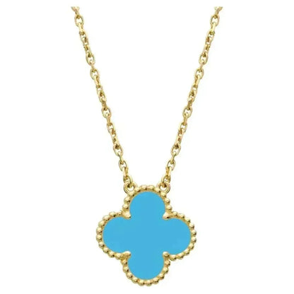 [⭐Maelin]CLOVER 15MM VINTAGE TURQUOISE NECKLACE