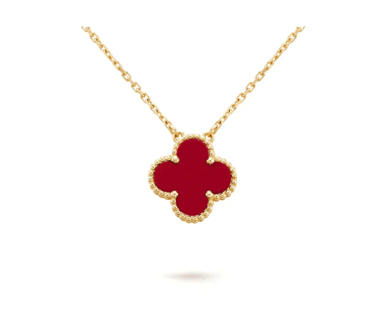 [⭐Maelin]CLOVER 15MM CARNELIAN SINGLE FLOWER NECKLACE