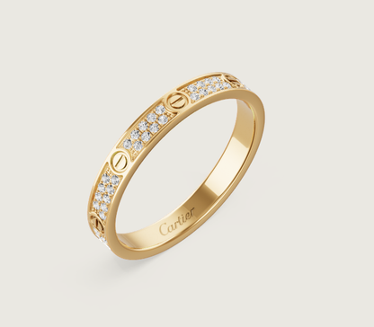 [⭐Maelin]LOVE RING 2.6mm-wide full-diamond ring Gold