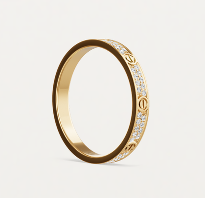 [⭐Maelin]LOVE RING 2.6mm-wide full-diamond ring Gold