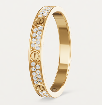[⭐Maelin]LOVE RING 2.6mm-wide full-diamond ring Gold