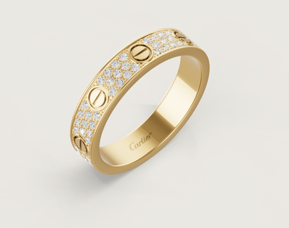 [⭐Maelin]LOVE RING 4mm-wide full-diamond ring GOLD