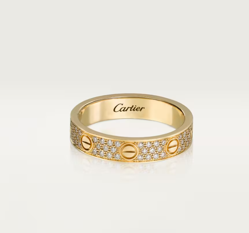 [⭐Maelin]LOVE RING 4mm-wide full-diamond ring GOLD