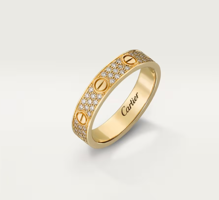 [⭐Maelin]LOVE RING 4mm-wide full-diamond ring GOLD