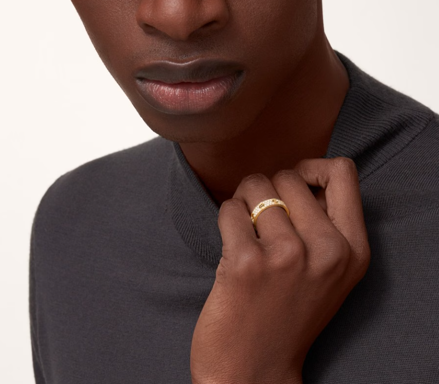 [⭐Maelin]LOVE RING 4mm-wide full-diamond ring GOLD