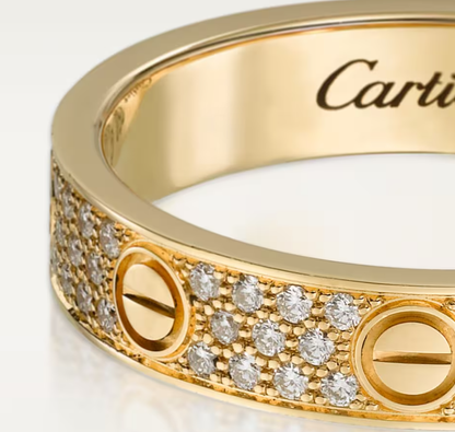 [⭐Maelin]LOVE RING 4mm-wide full-diamond ring GOLD