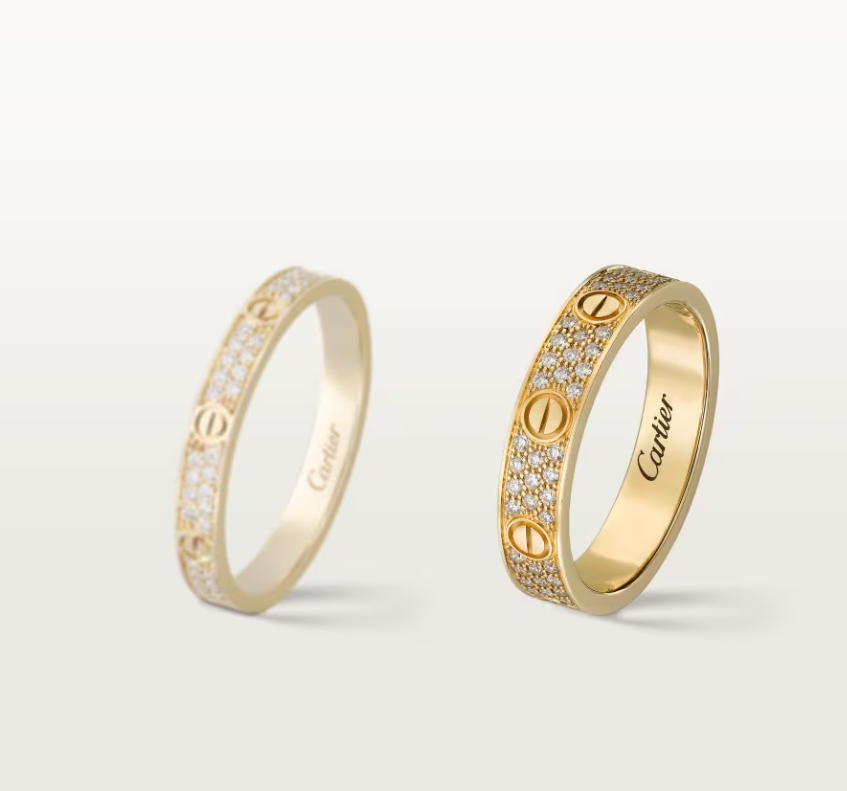 [⭐Maelin]LOVE RING 4mm-wide full-diamond ring GOLD