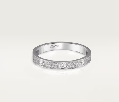 [⭐Maelin]LOVE RING 2.6mm-wide full-diamond ring silver