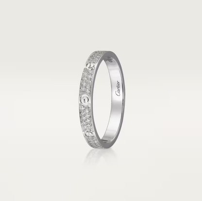 [⭐Maelin]LOVE RING 2.6mm-wide full-diamond ring silver