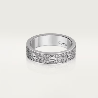 [⭐Maelin]LOVE RING 4mm-wide full-diamond ring silver