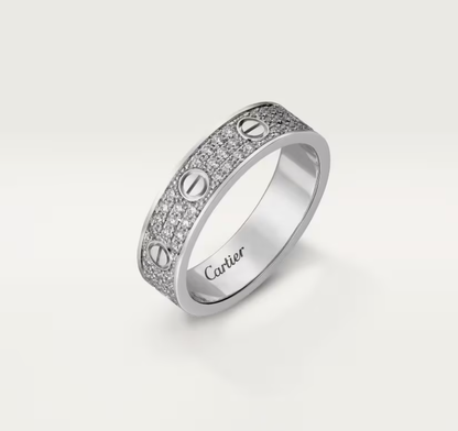[⭐Maelin]LOVE RING 4mm-wide full-diamond ring silver
