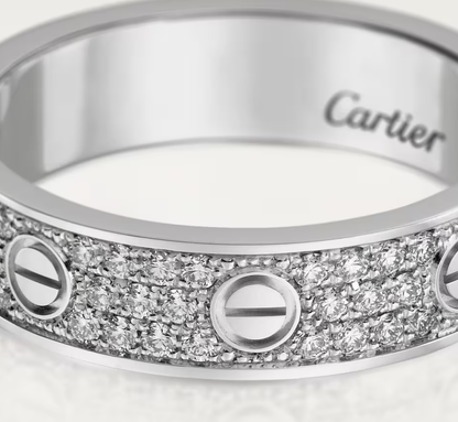 [⭐Maelin]LOVE RING 4mm-wide full-diamond ring silver