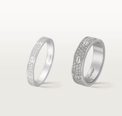 [⭐Maelin]LOVE RING 4mm-wide full-diamond ring silver