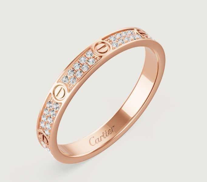 [⭐Maelin]LOVE RING 2.6mm-wide full-diamond ring Rose Gold