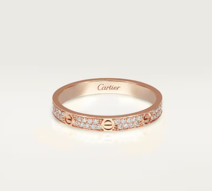 [⭐Maelin]LOVE RING 2.6mm-wide full-diamond ring Rose Gold