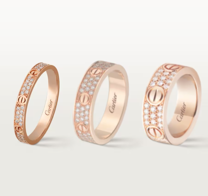 [⭐Maelin]LOVE RING 2.6mm-wide full-diamond ring Rose Gold