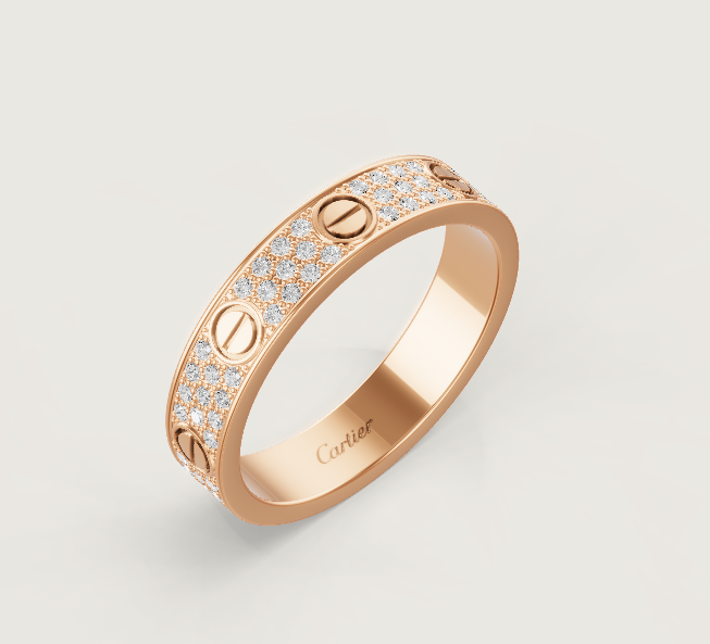 [⭐Maelin]LOVE RING 4mm-wide full-diamond ring Rose Gold