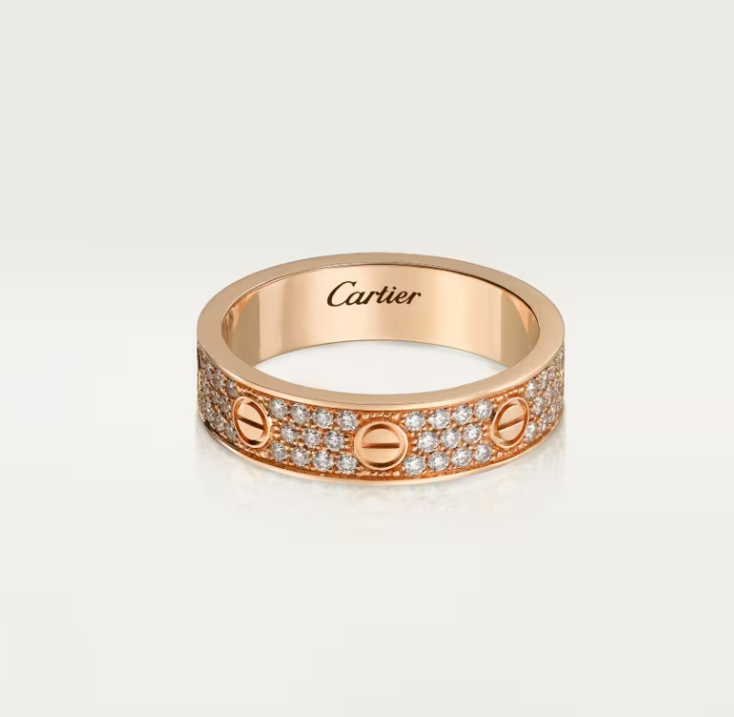 [⭐Maelin]LOVE RING 4mm-wide full-diamond ring Rose Gold