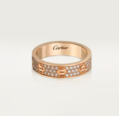 [⭐Maelin]LOVE RING 4mm-wide full-diamond ring Rose Gold