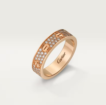 [⭐Maelin]LOVE RING 4mm-wide full-diamond ring Rose Gold