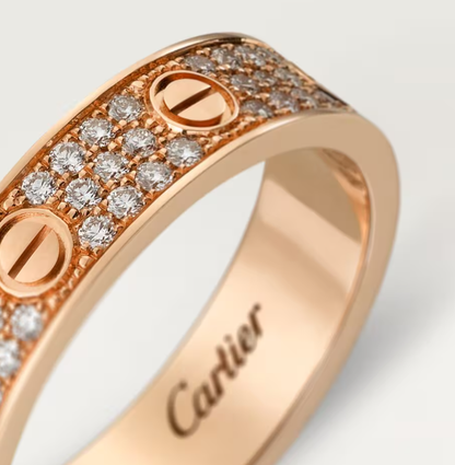 [⭐Maelin]LOVE RING 4mm-wide full-diamond ring Rose Gold