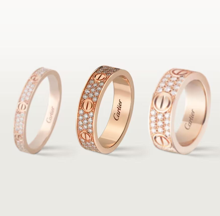 [⭐Maelin]LOVE RING 4mm-wide full-diamond ring Rose Gold