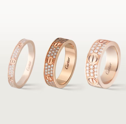 [⭐Maelin]LOVE RING 4mm-wide full-diamond ring Rose Gold