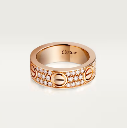 [⭐Maelin]LOVE RING 6.5mm-wide full-diamond ring Rose Gold