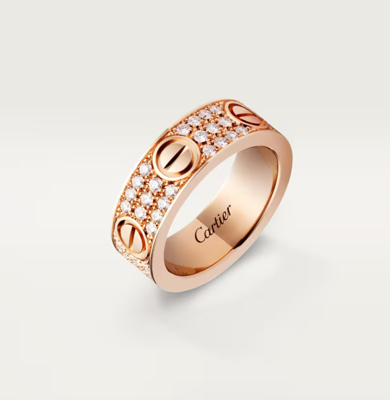 [⭐Maelin]LOVE RING 6.5mm-wide full-diamond ring Rose Gold