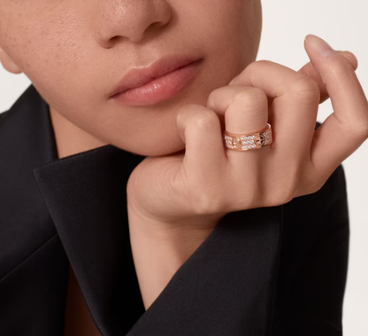 [⭐Maelin]LOVE RING 6.5mm-wide full-diamond ring Rose Gold