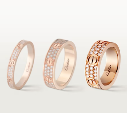 [⭐Maelin]LOVE RING 6.5mm-wide full-diamond ring Rose Gold