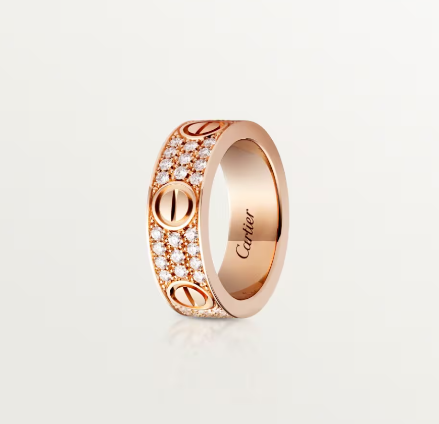 [⭐Maelin]LOVE RING 6.5mm-wide full-diamond ring Rose Gold