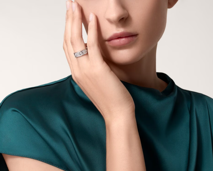 [⭐Maelin]LOVE RING 6.5MM Full Diamond, 6 Major Diamonds Silver