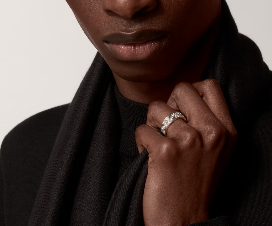 [⭐Maelin]LOVE RING 6.5MM Full Diamond, 6 Major Diamonds Silver