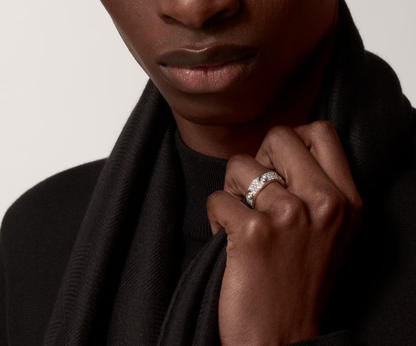 [⭐Maelin]LOVE RING 6.5MM Full Diamond, 6 Major Diamonds Silver