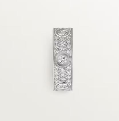 [⭐Maelin]LOVE RING 6.5MM Full Diamond, 6 Major Diamonds Silver