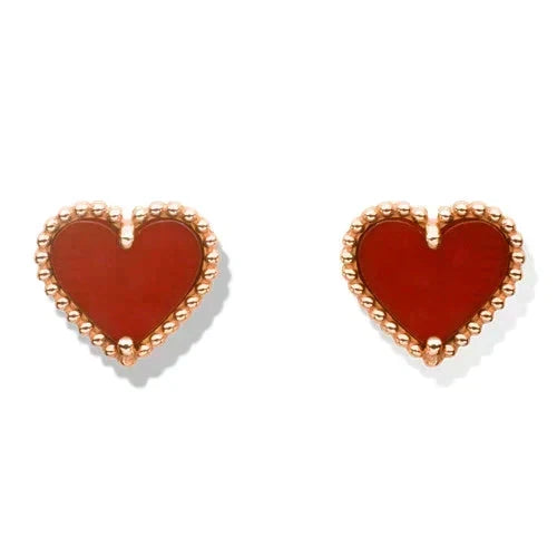 [⭐Maelin]HEART CARNELIAN STUD EARRINGS