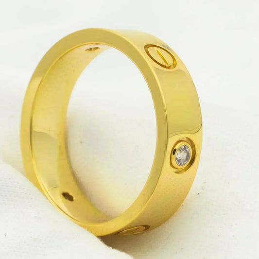 [⭐Maelin]LOVE RING 5.5MM 3 DIAMONDS GOLD