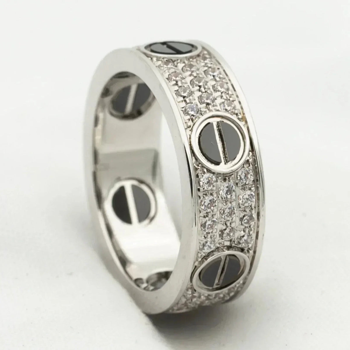 [⭐Maelin]LOVE RING 5.5MM DIAMONDS PAVED CERAMIC