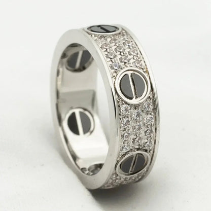 [⭐Maelin]LOVE RING 5.5MM DIAMONDS PAVED CERAMIC