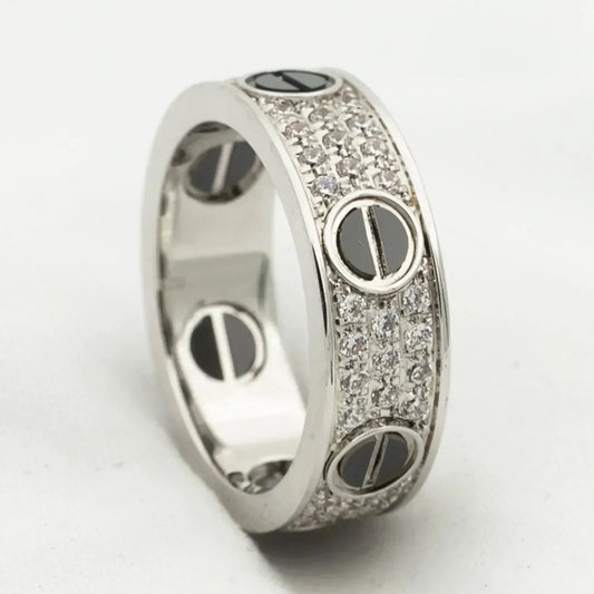 [⭐Maelin]LOVE RING 5.5MM DIAMONDS PAVED CERAMIC