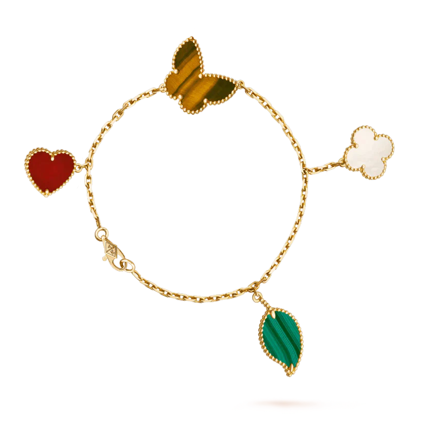 [⭐Maelin]LUCKY SPRING 5 MOTIF GOLD BRACELET
