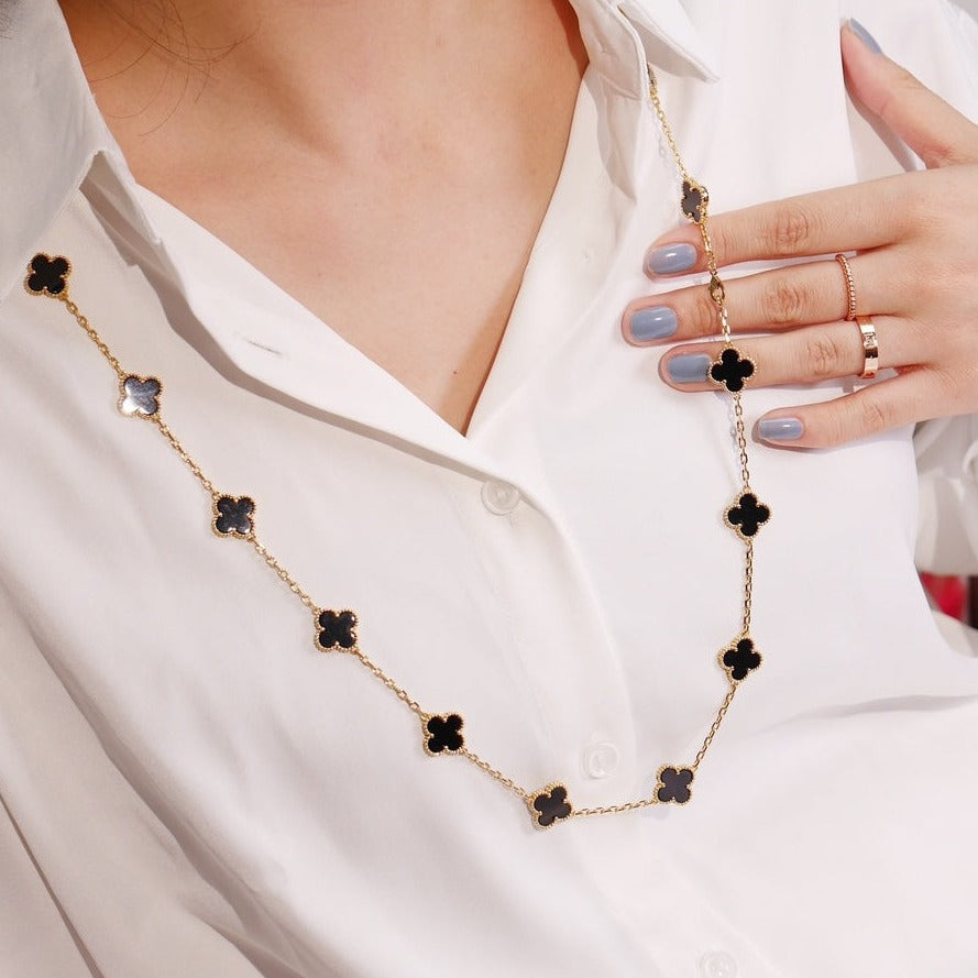 [⭐Maelin]CLOVER 20 MOTIFS ONYX ROSE GOLD