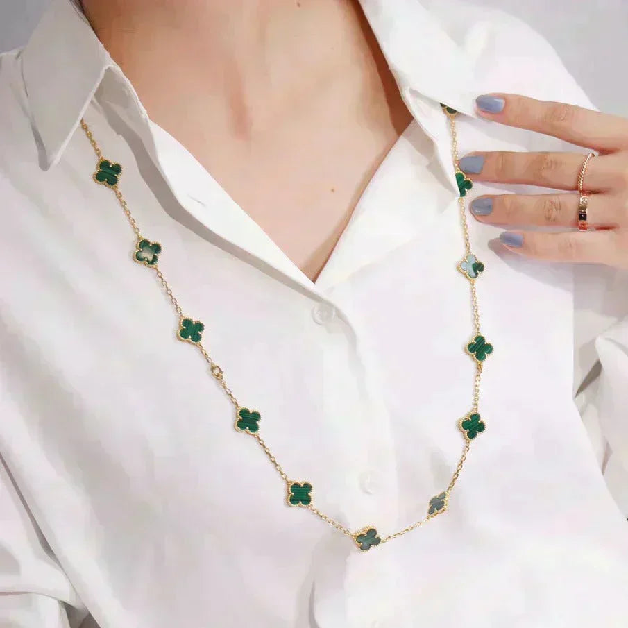 [⭐Maelin]CLOVER 20 MOTIFS MALACHITE GOLD