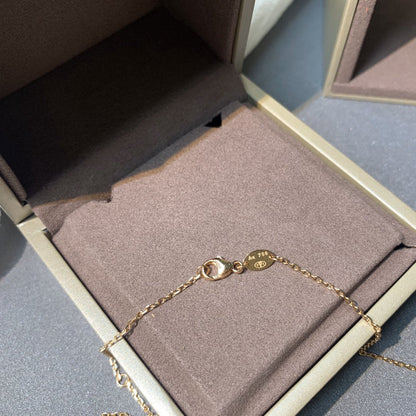 [⭐Maelin]JEUX DE PINK GOLD DIAMOND NECKLACE