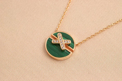 [⭐Maelin]JEUX DE ROSE GOLD DIAMOND NECKLACE