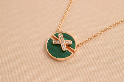 [⭐Maelin]JEUX DE PINK GOLD DIAMOND NECKLACE